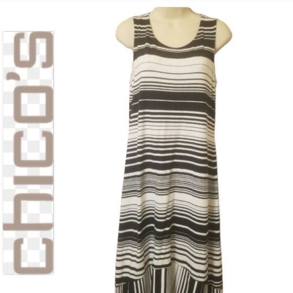 Great Chico's Midi Dress(4= Chico's 0)⚘️ - Picture 1 of 12